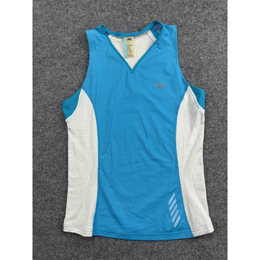 Helly Hansen Shirt Womens Medium Blue White Lifa Stay Dry Running Tank Top